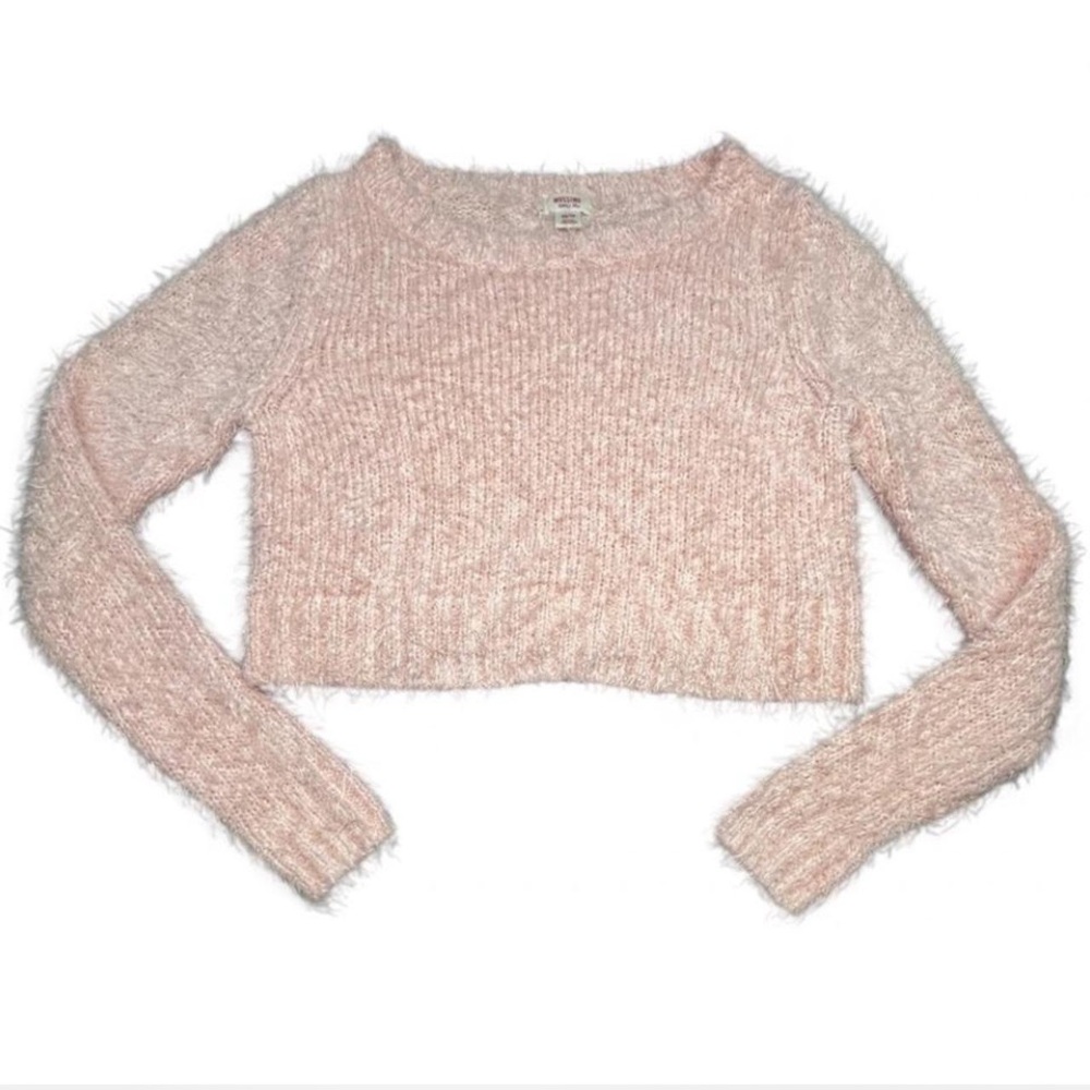 Mossimo Pink Fluffy Crop Sweater, XS